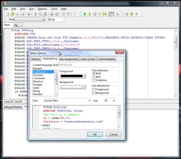 Code editor
